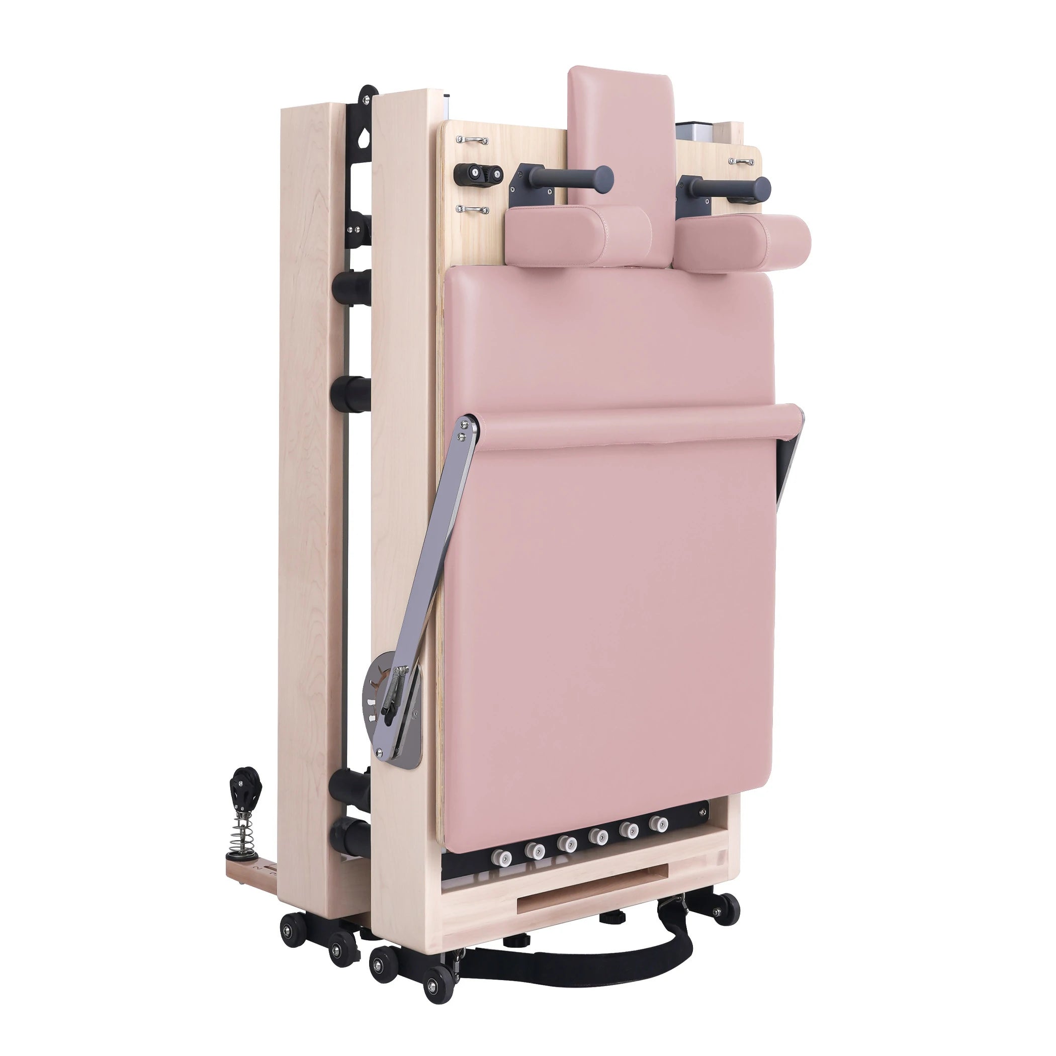 Foldable Maple Pilates Reformer Pink