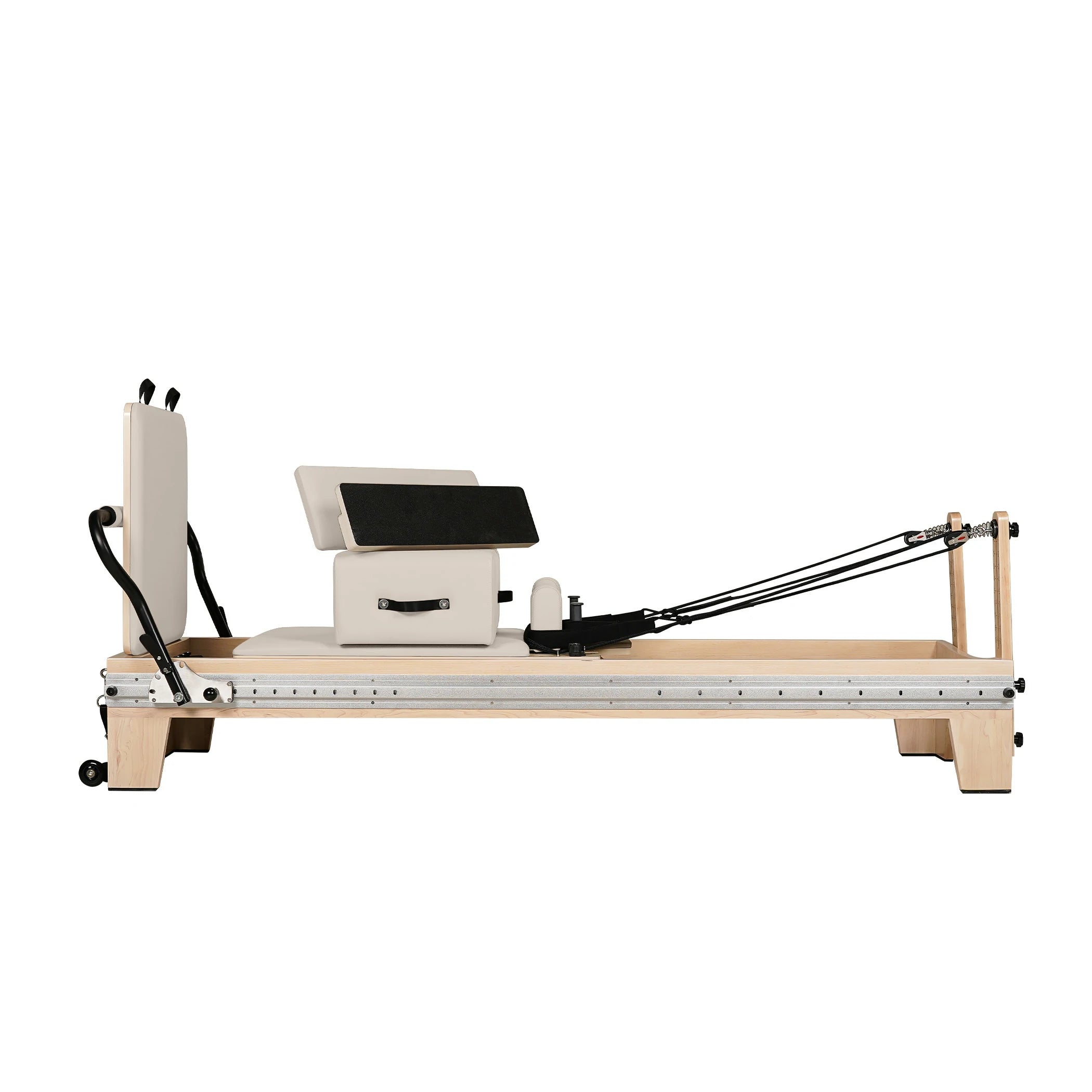 Maple Full Track Split Glide Pilates Reformer Cream White