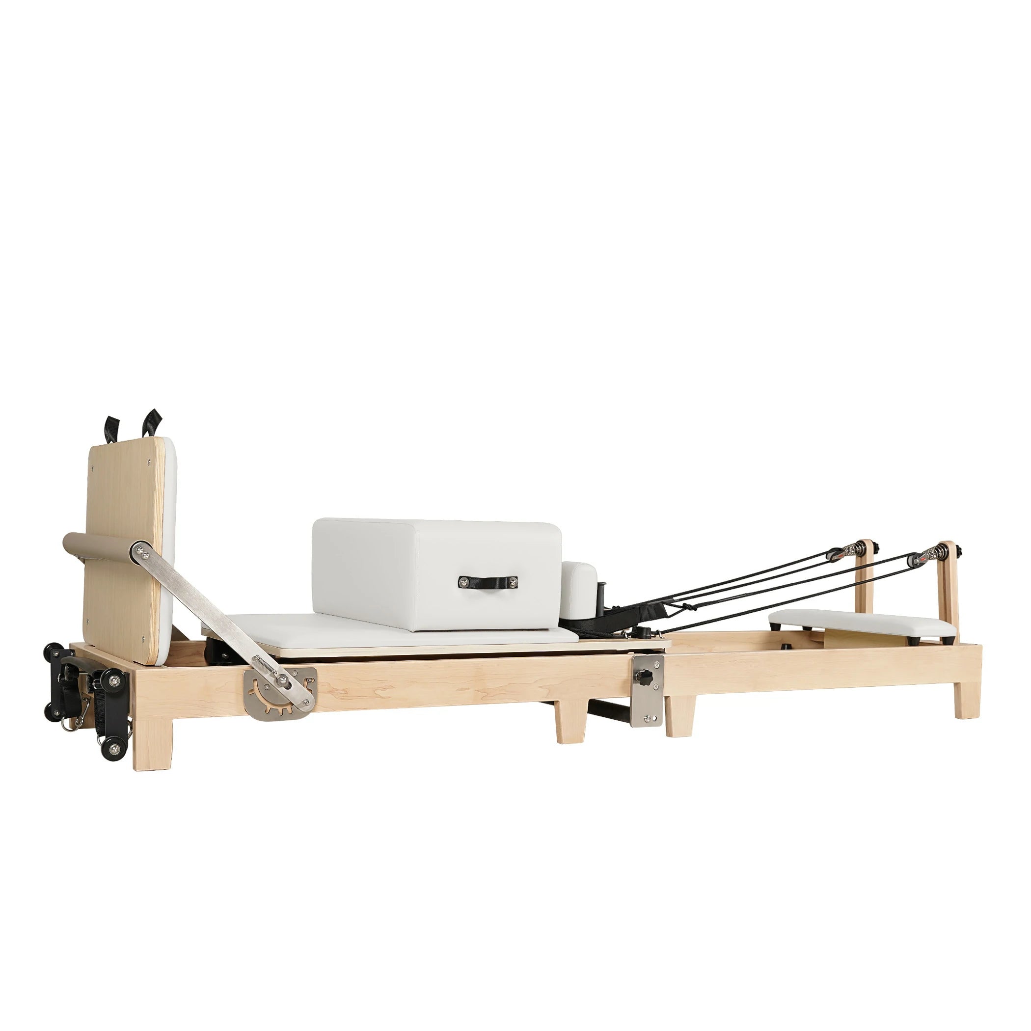 Foldable Maple Wood Pilates Reformer White