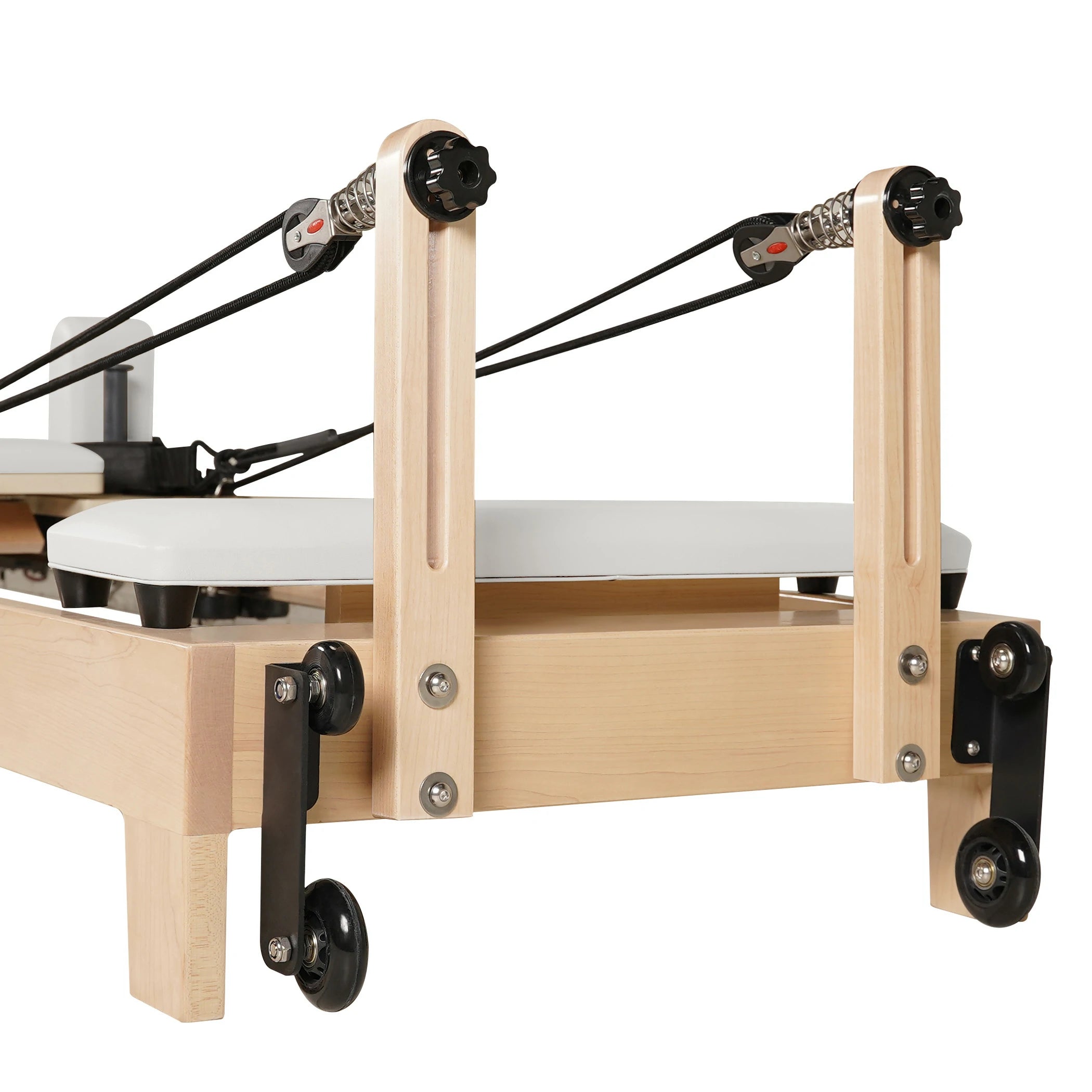 Foldable Maple Wood Pilates Reformer White
