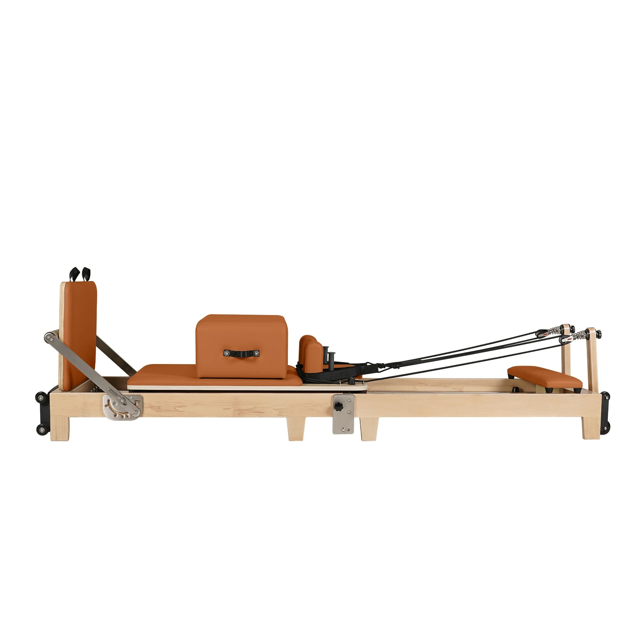 Foldable Maple Wood Pilates Reformer Orange