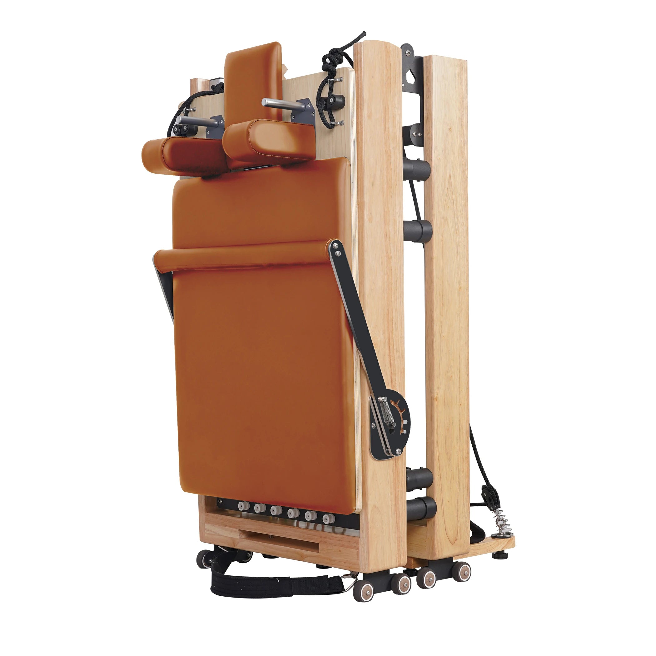 Foldable Oak Pilates Reformer Orange