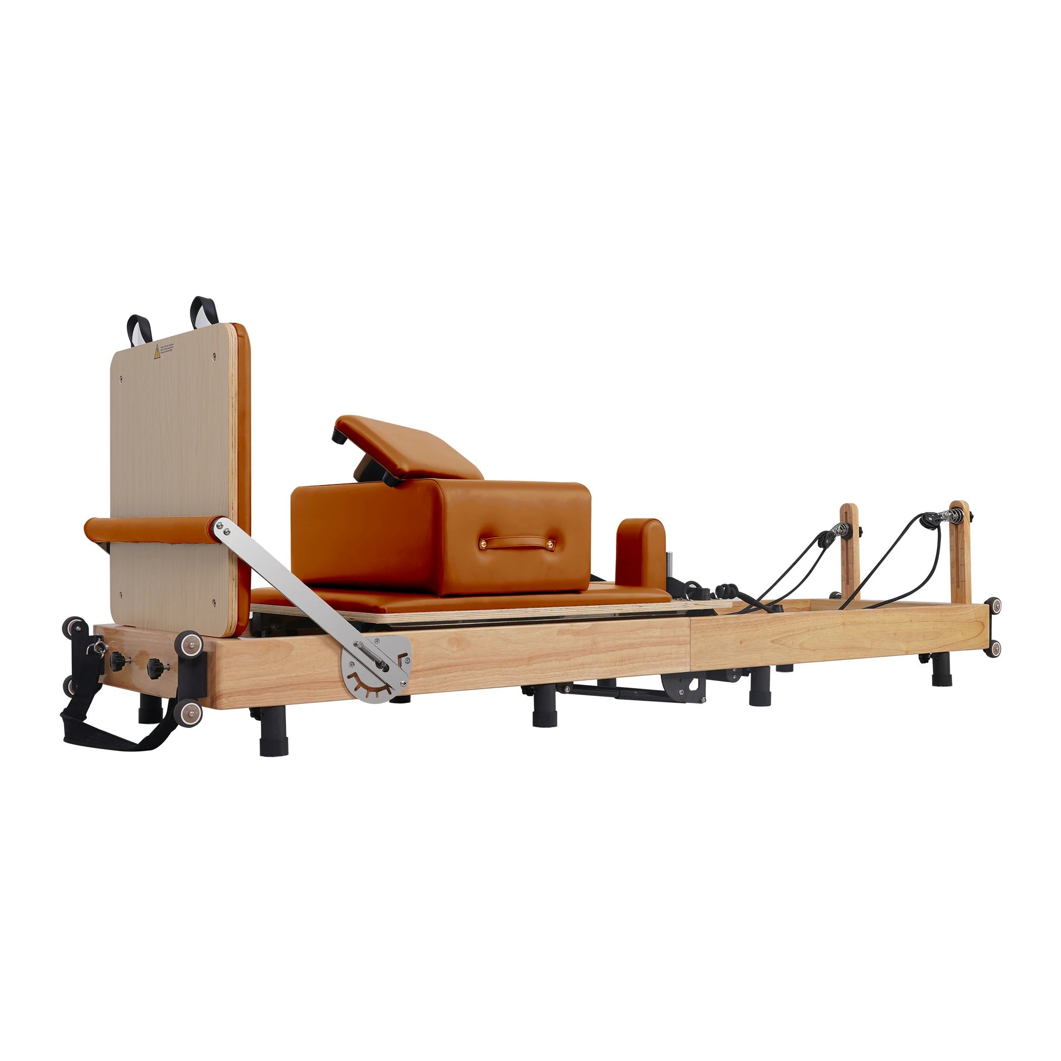 Foldable Oak Pilates Reformer Orange