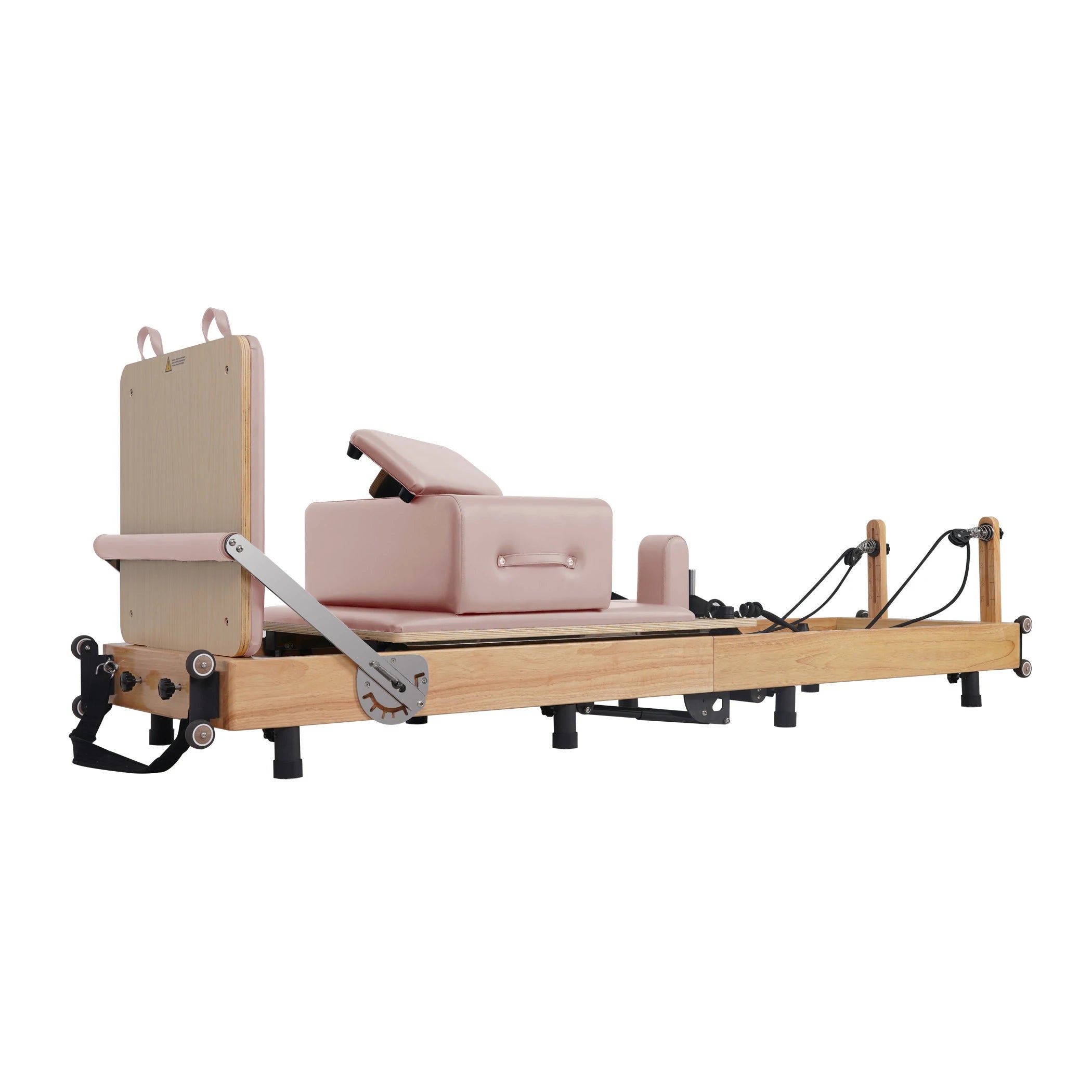 Foldable Oak Pilates Reformer Pink