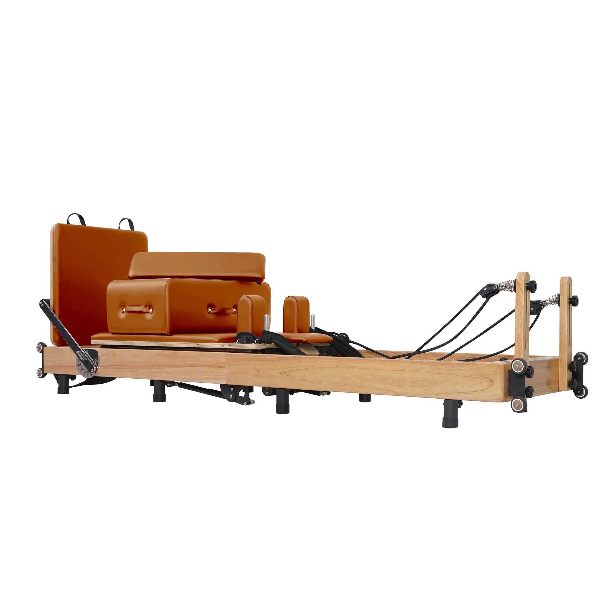 Foldable Oak Pilates Reformer Orange