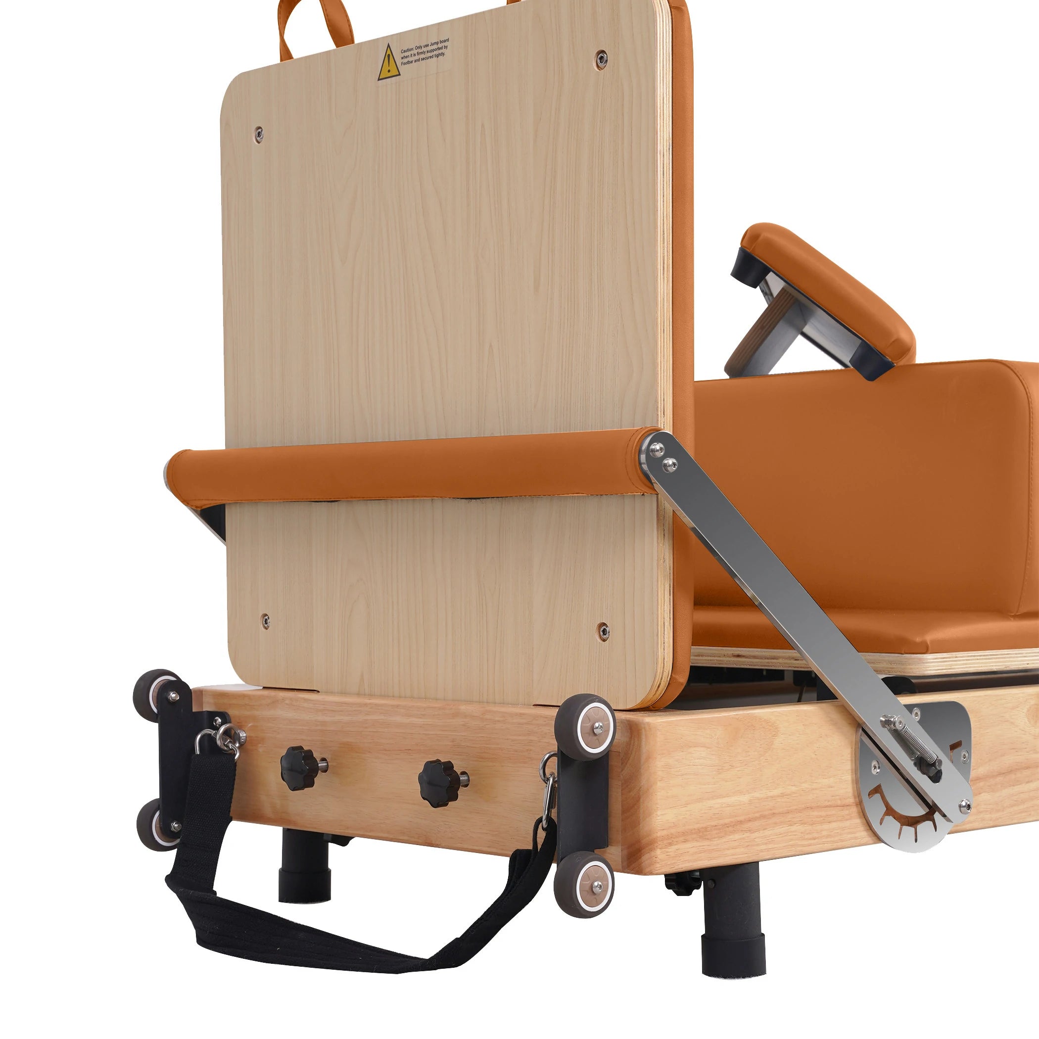 Foldable Oak Pilates Reformer Orange