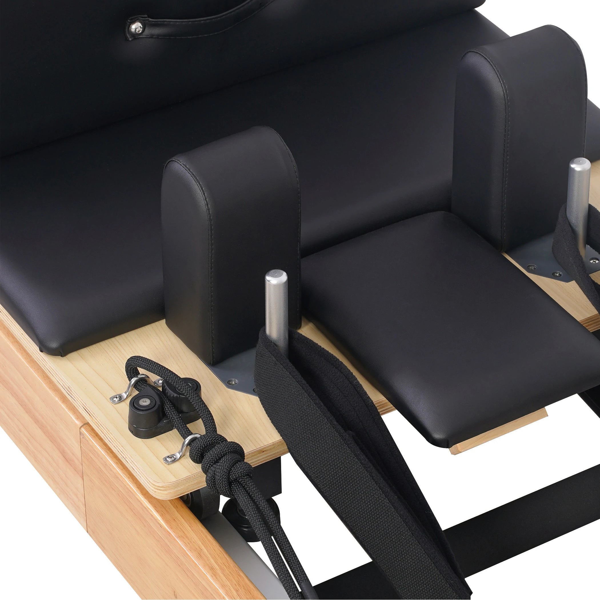 Foldable Oak Pilates Reformer Black