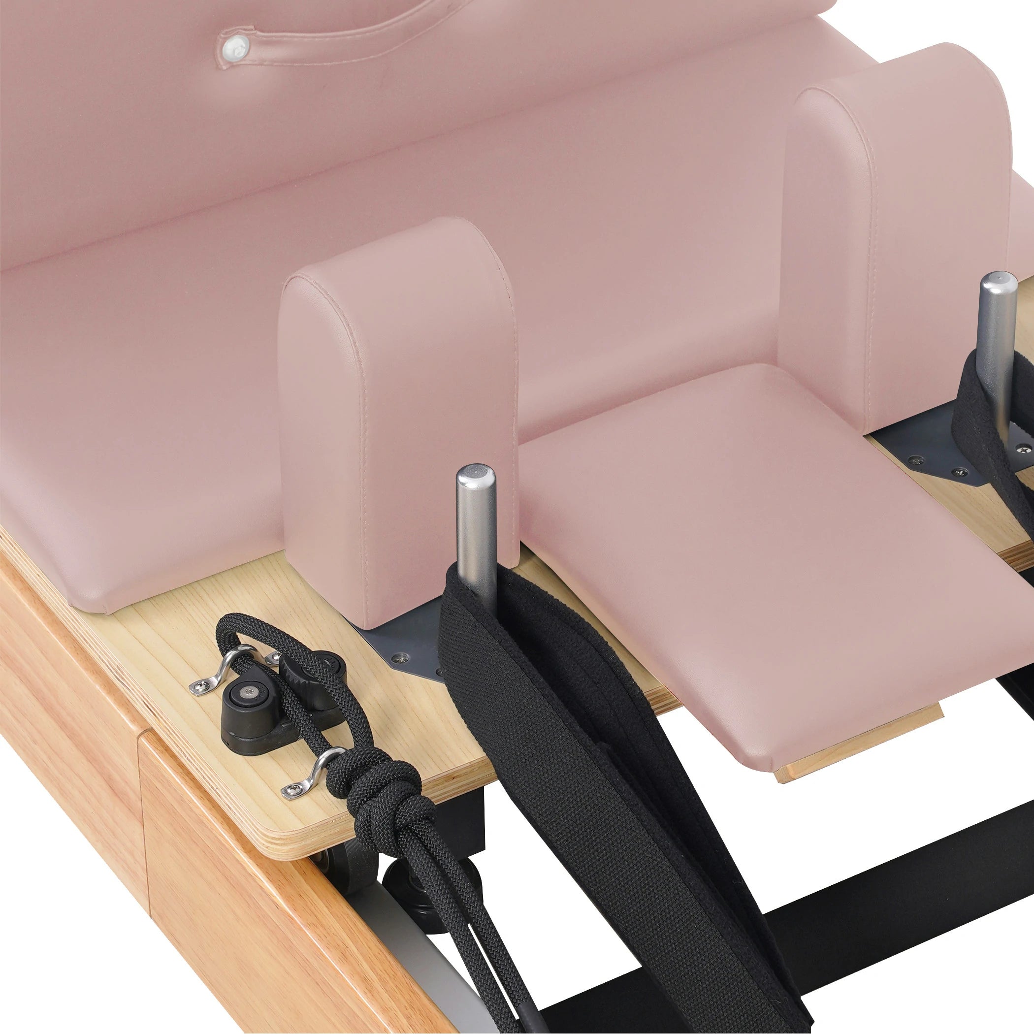 Foldable Oak Pilates Reformer Pink