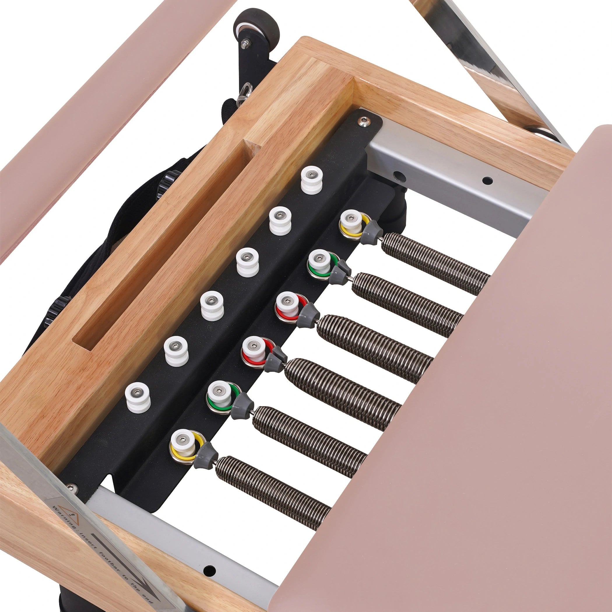 Foldable Oak Pilates Reformer Pink
