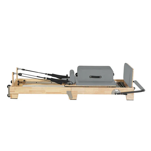Collapsible Classic Pilates Reformer wooden legs Gray