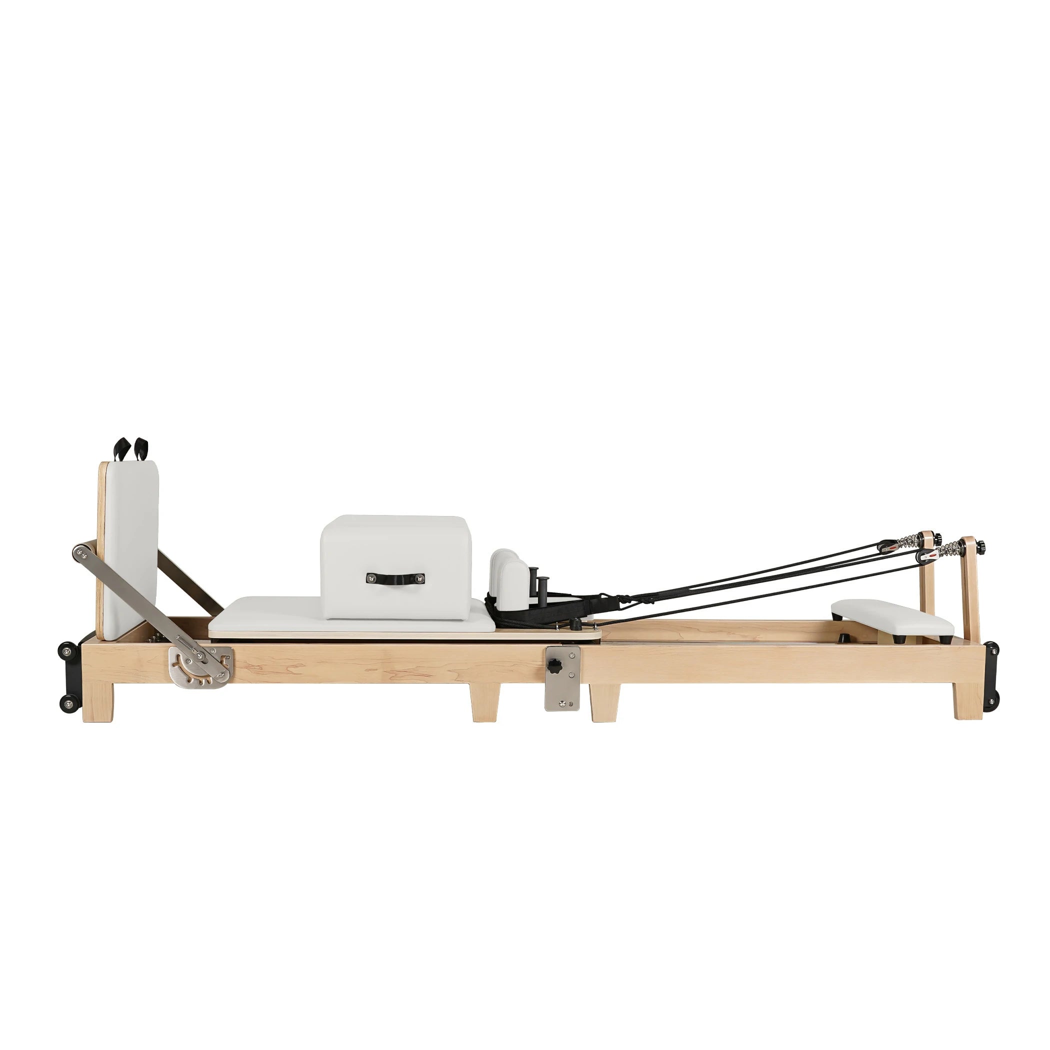 Foldable Maple Wood Pilates Reformer White