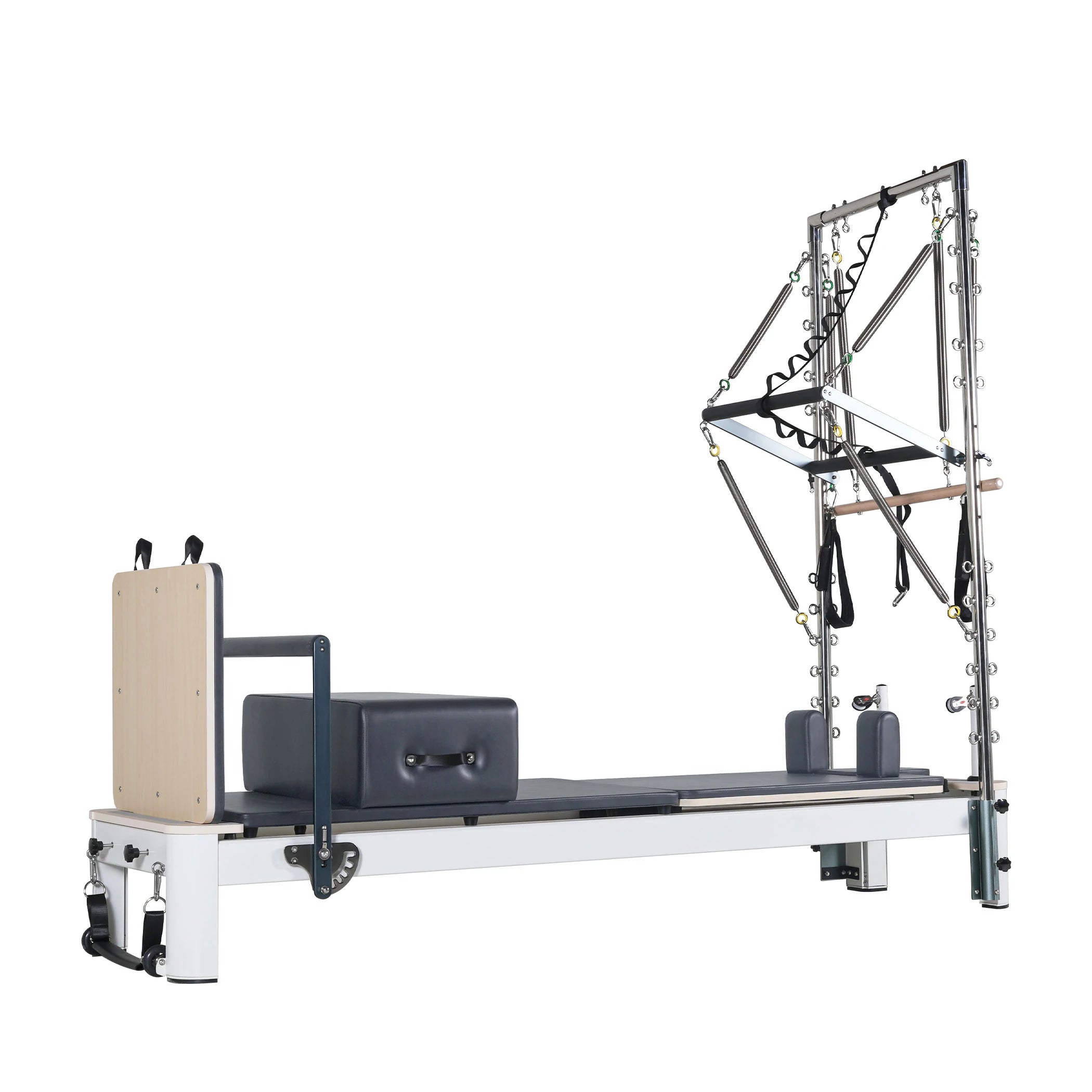Reformeur Pilates en aluminium avec tour gris