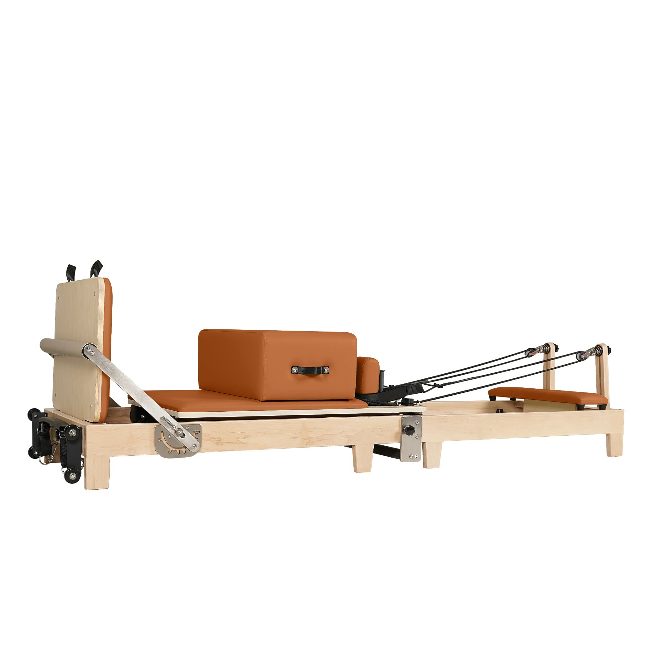 Foldable Maple Wood Pilates Reformer Orange