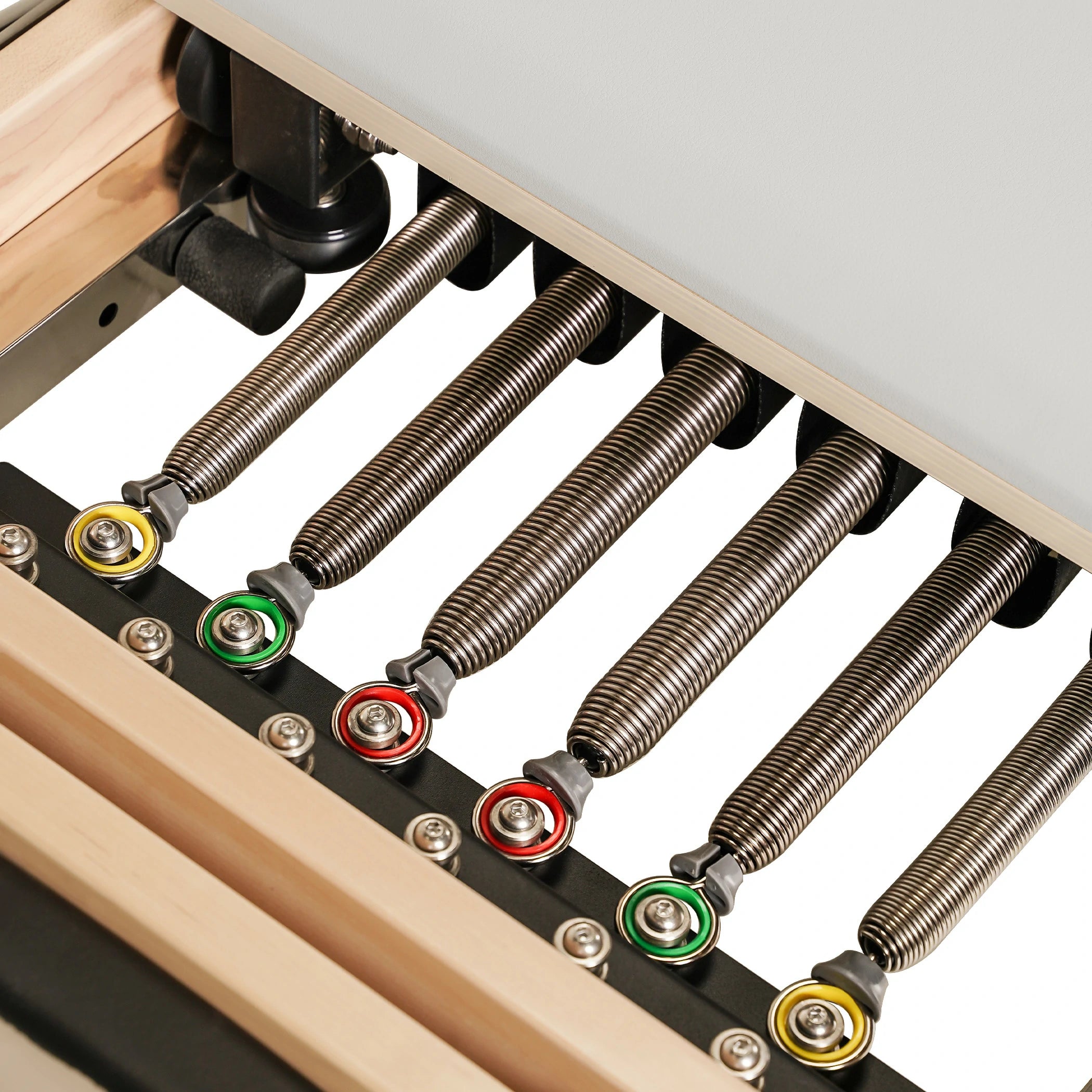 Foldable Maple Wood Pilates Reformer White