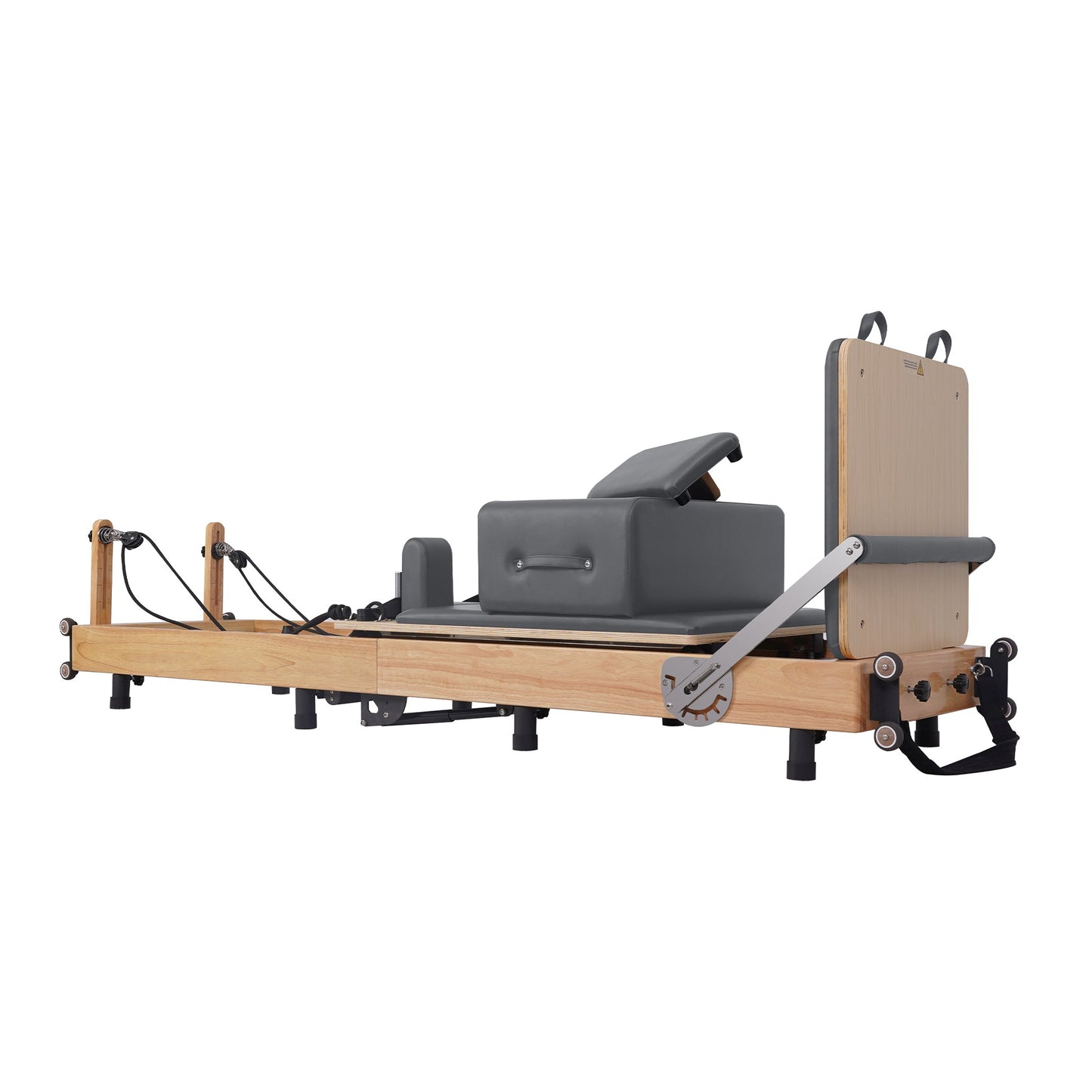 Oak Pilates Reformer mit verstellbaren Beinen, faltbar, Grau