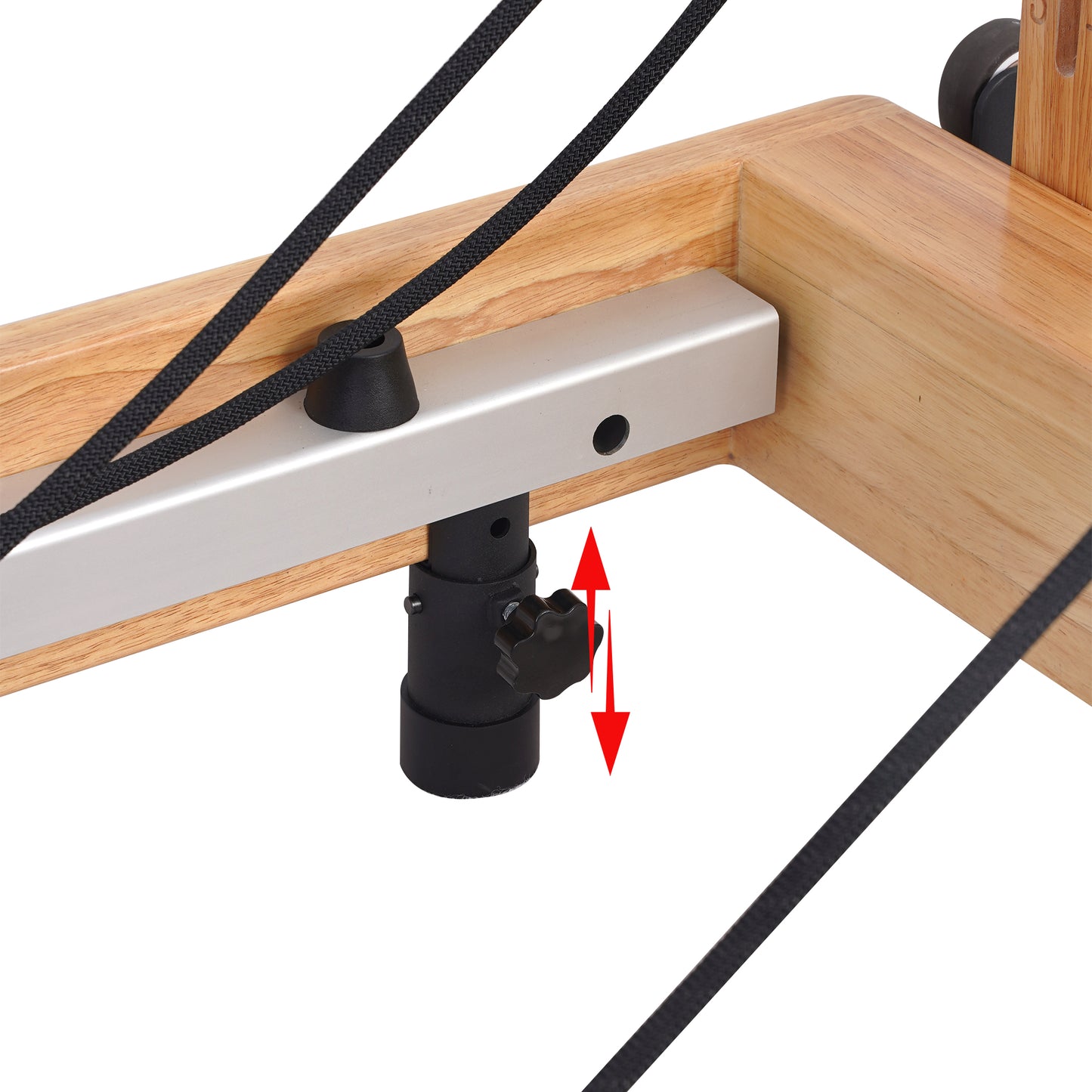 Oak Adjustable-Leg Foldable Pilates Reformer White
