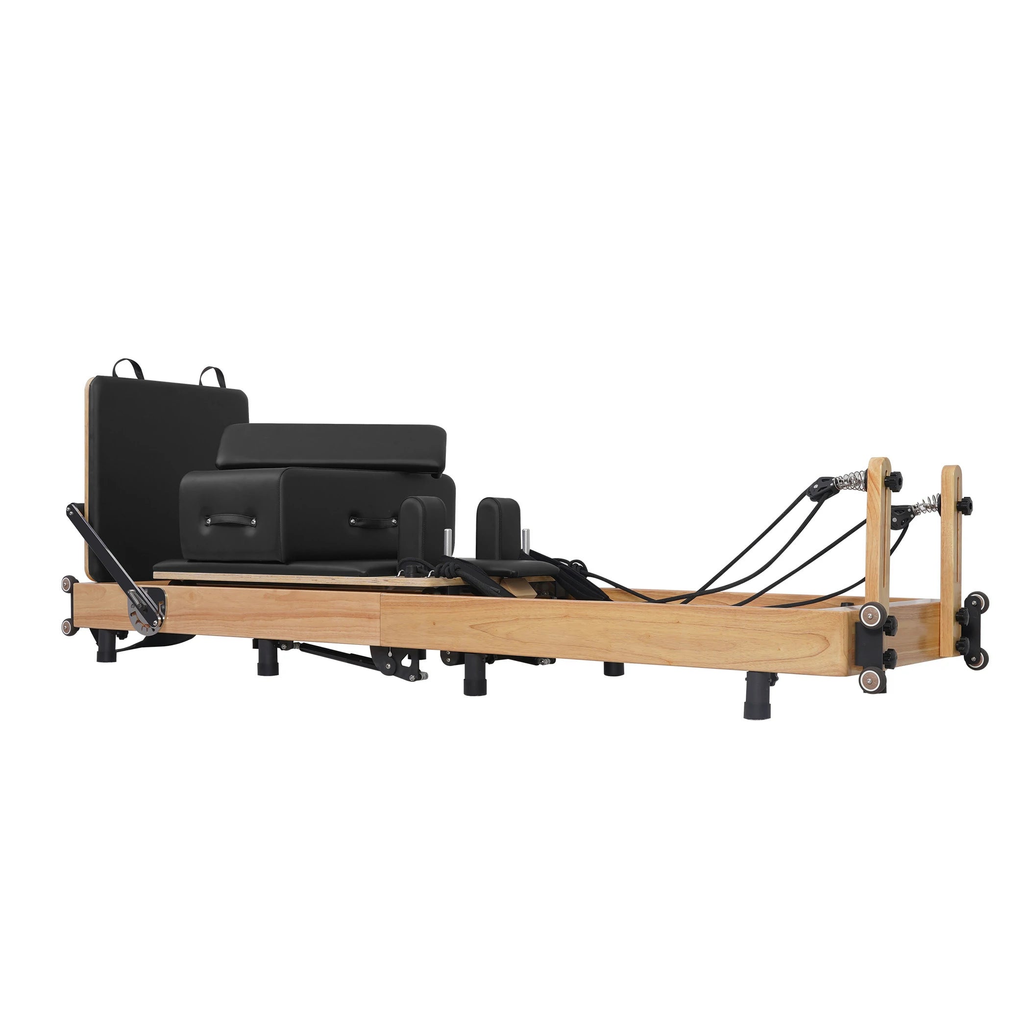 Foldable Oak Pilates Reformer Black