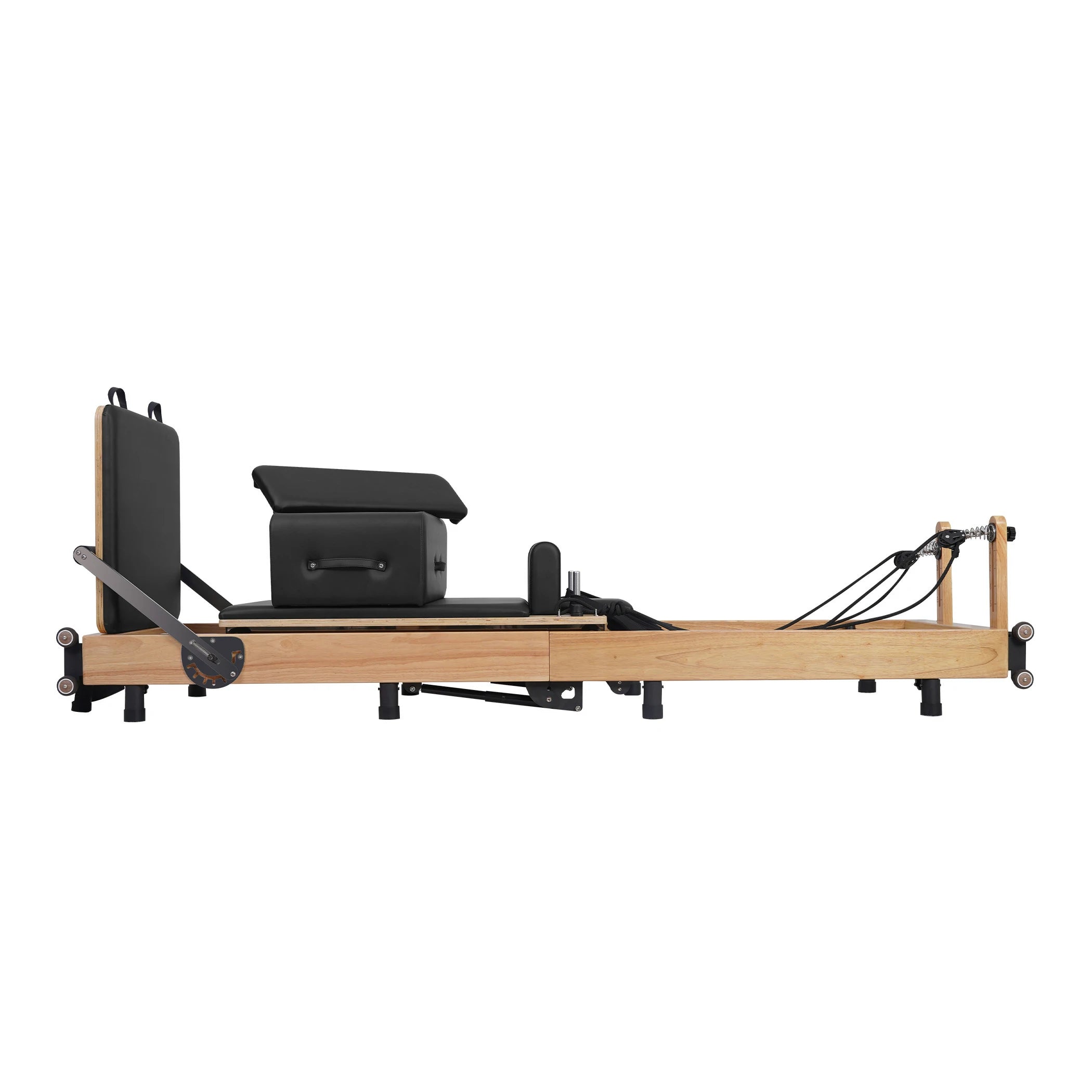 Foldable Oak Pilates Reformer Black