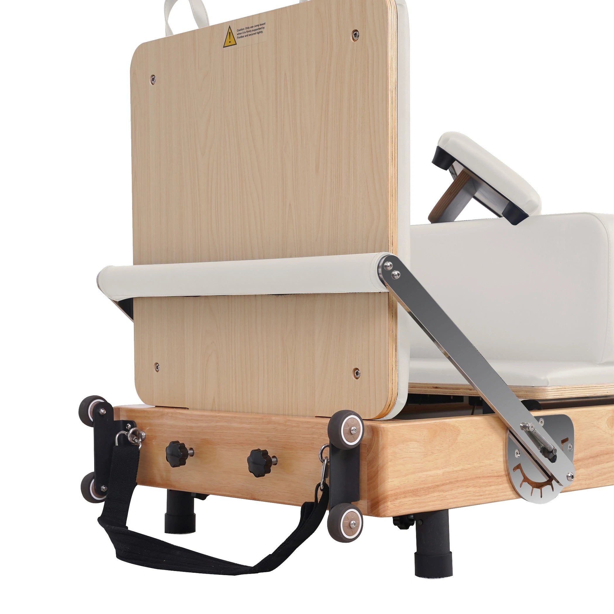 Foldable Oak Pilates Reformer Cream White