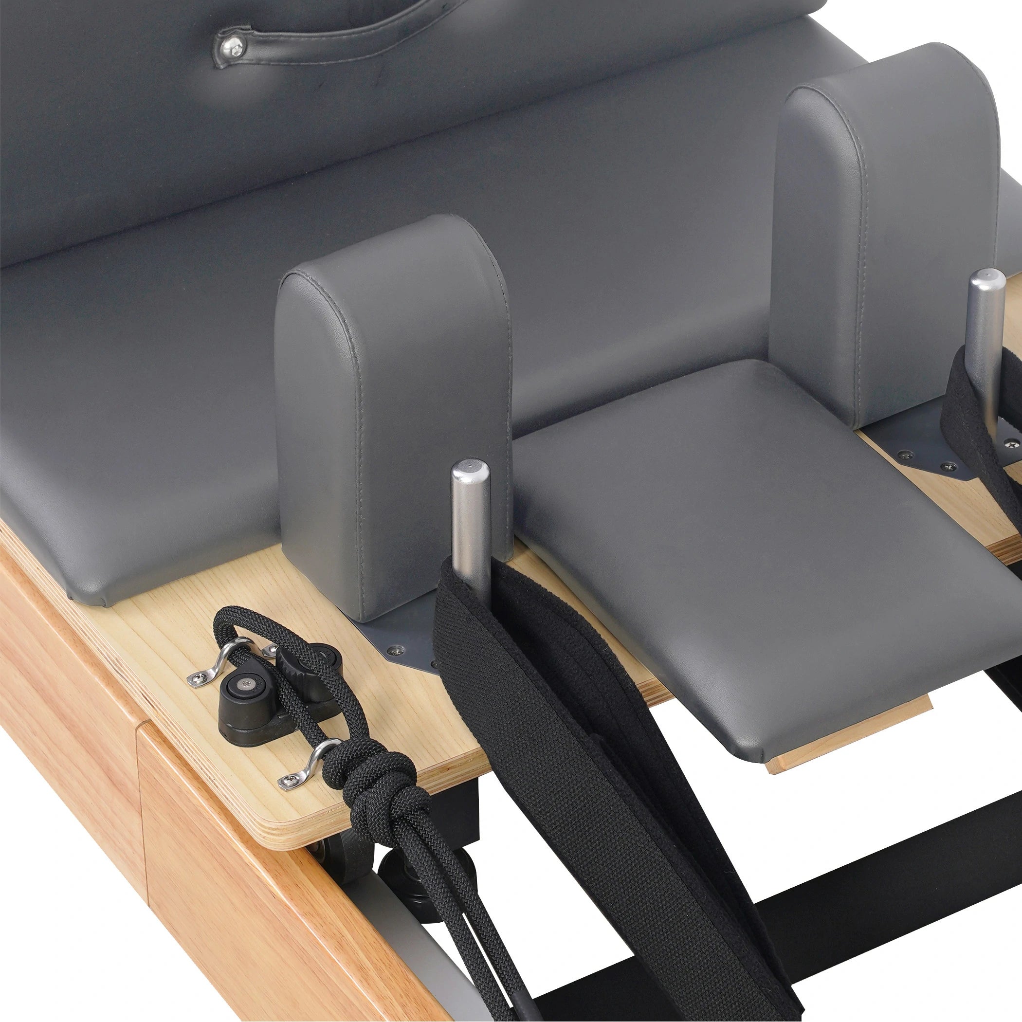 Foldable Oak Pilates Reformer Grey