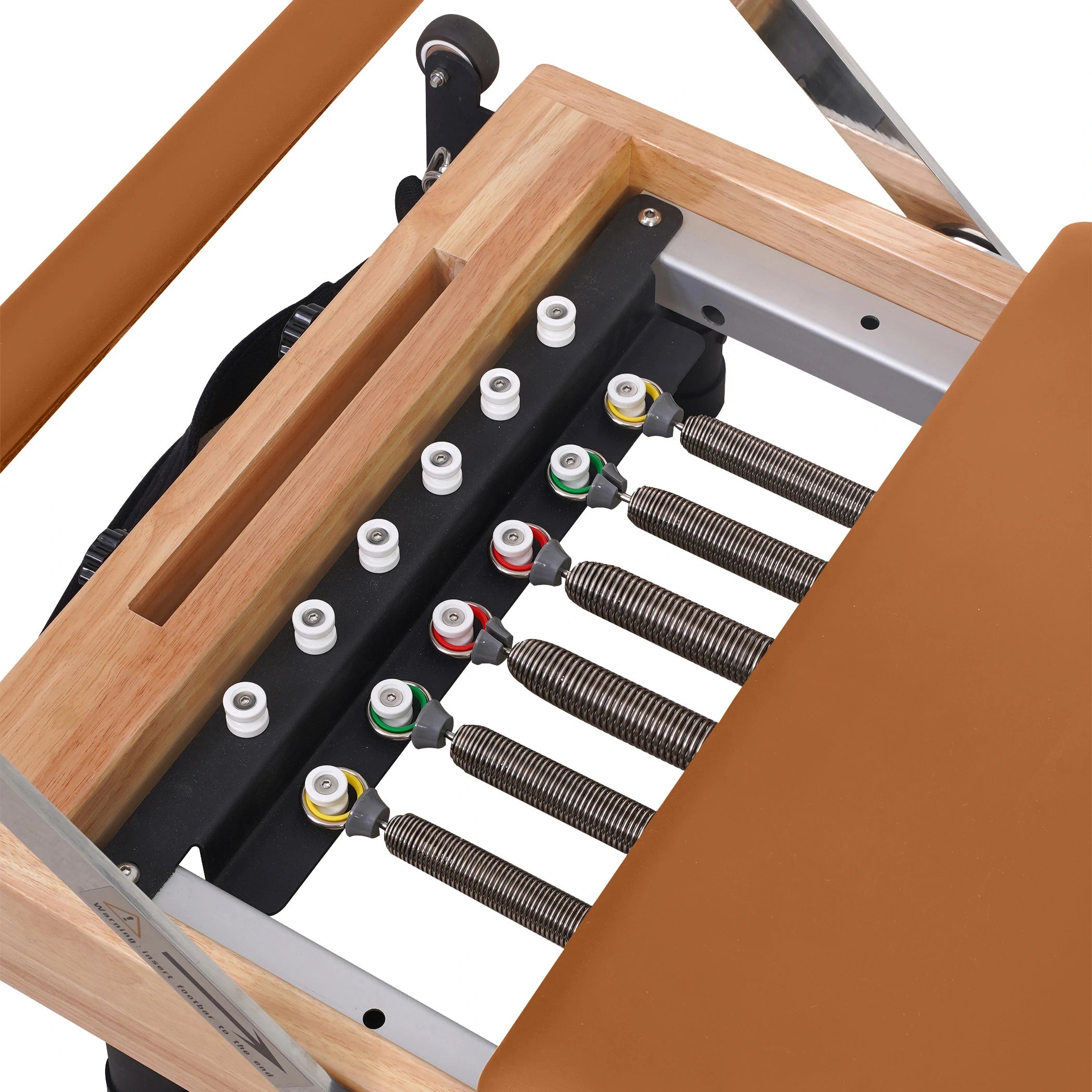 Foldable Oak Pilates Reformer Orange