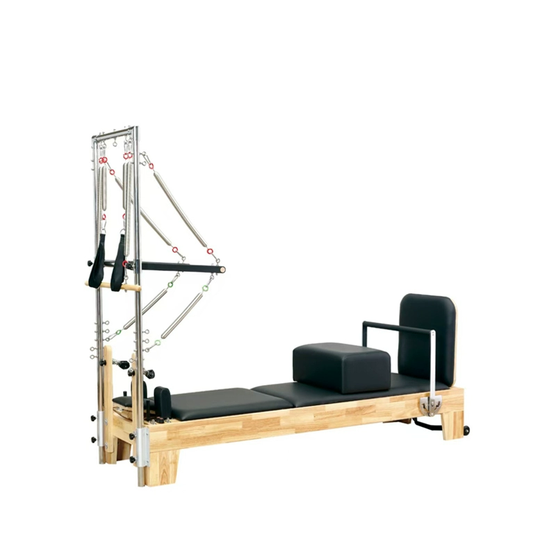 Oak Pilates Reformer with Tower Black