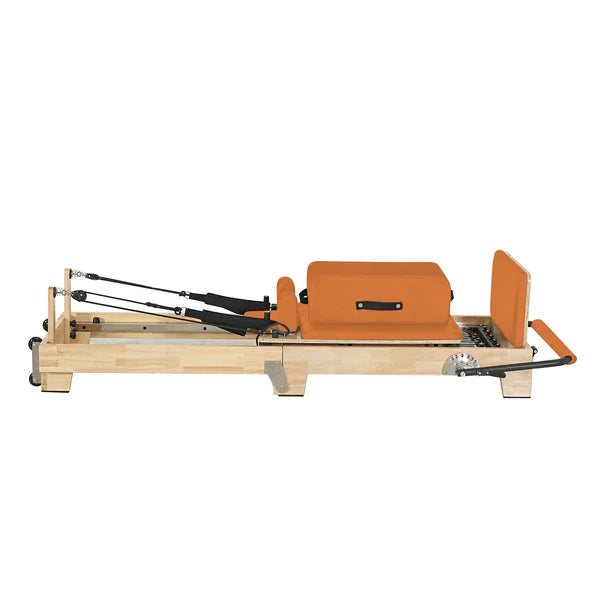 Collapsible Classic Pilates Reformer wooden legs Orange