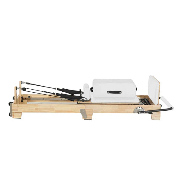 Collapsible Classic Pilates Reformer wooden legs White
